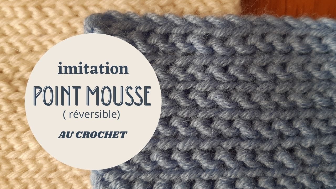 Point mousse réversible au crochet