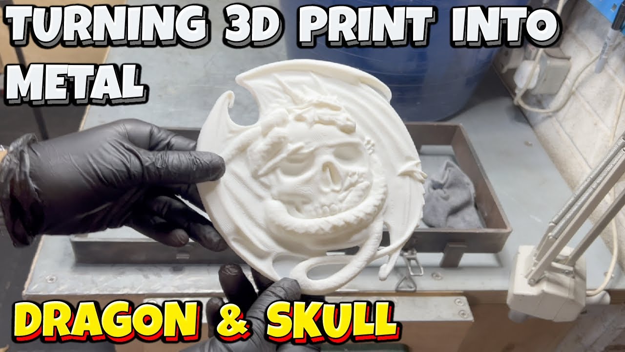 Turning 3D Print into Aluminium Bronze - Sand Casting a Dragon & Skull Plaque - Molten - Let's Cook!