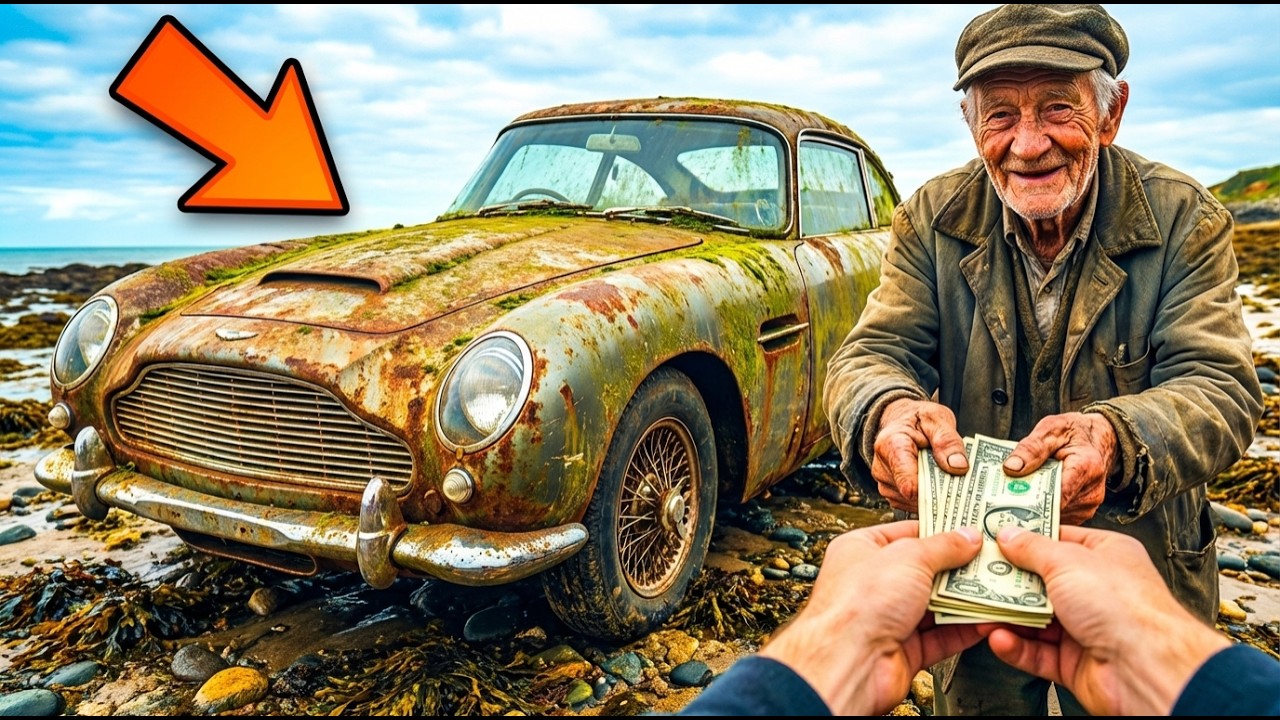 POV ASMR Car Restoration  - 1964 Aston Martin DB5 Abandoned on a Rocky Beach