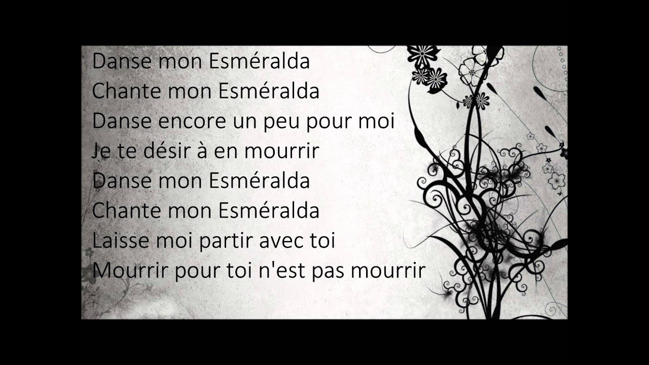 Notre Dame de Paris - Danse mon Esméralda (paroles)