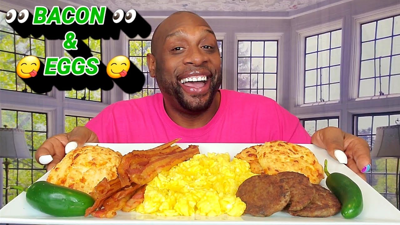 BIG BACON & EGGS BREAKFAST MUKBANG 먹방 ... EATING SHOW 먹방 ... MOTHERS DAY