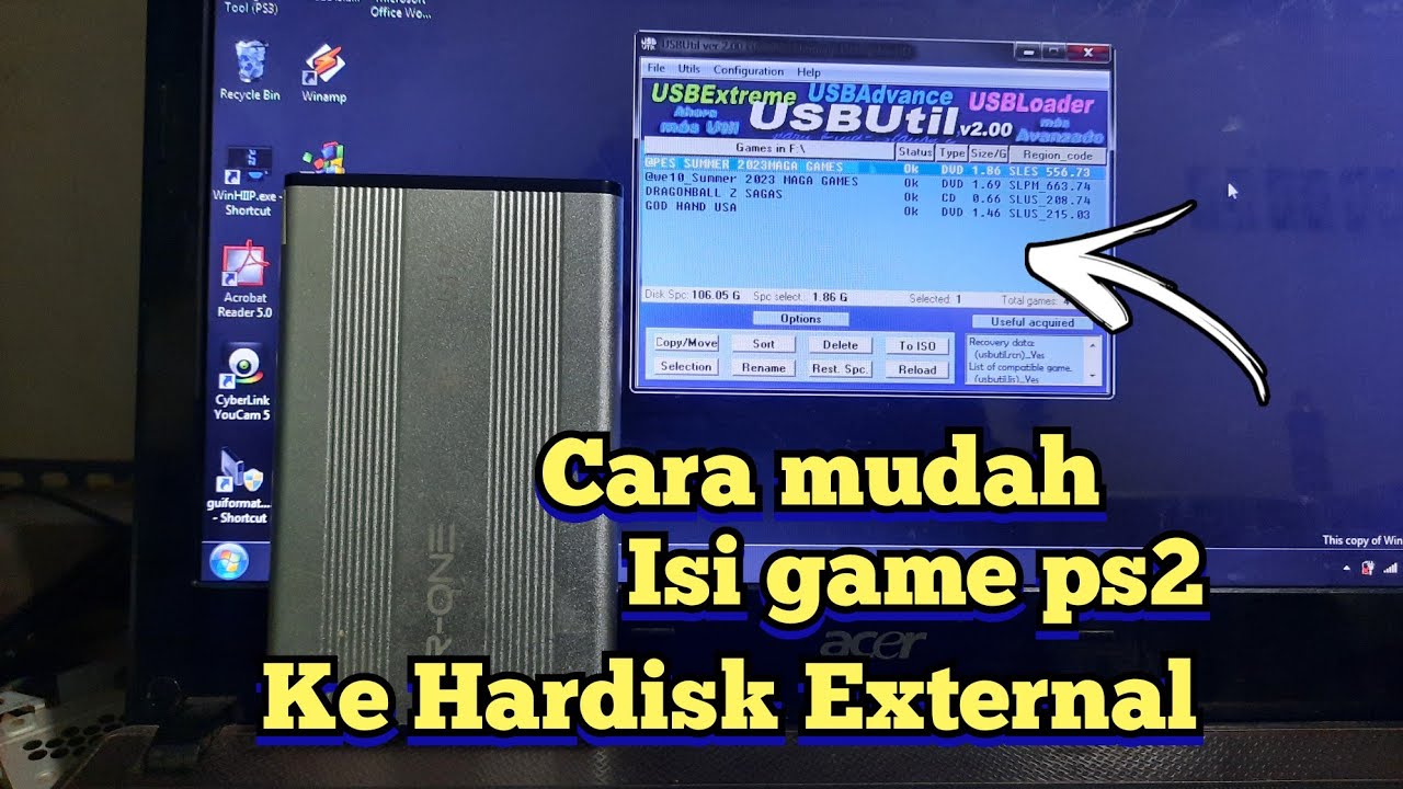 Cara Mudah Isi game ps2 ke Hardisk External