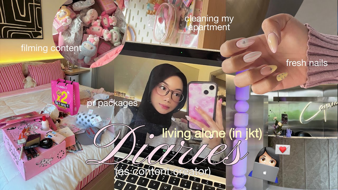 productive weekend as a content creator! 💌 packages, filming, & nails | living alone diaries ♡