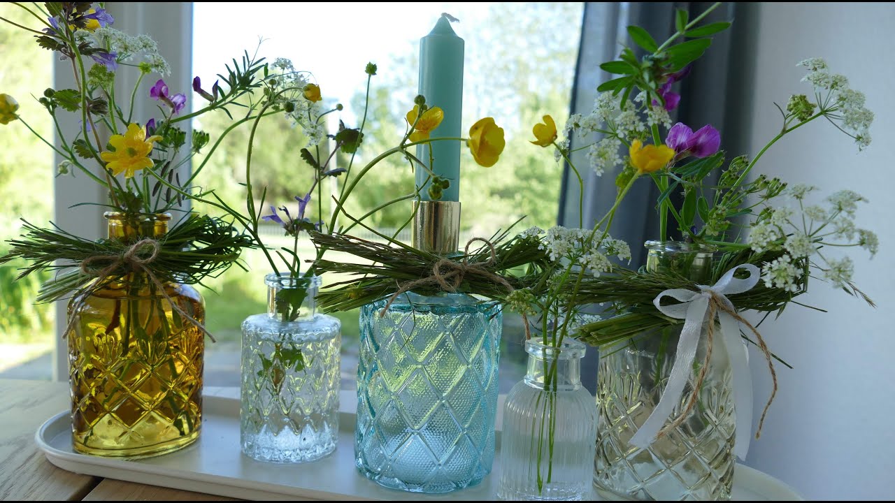 Wunderschöne Ideen mit Gras und Wiesenblumen * DIY mit Naturmaterialien