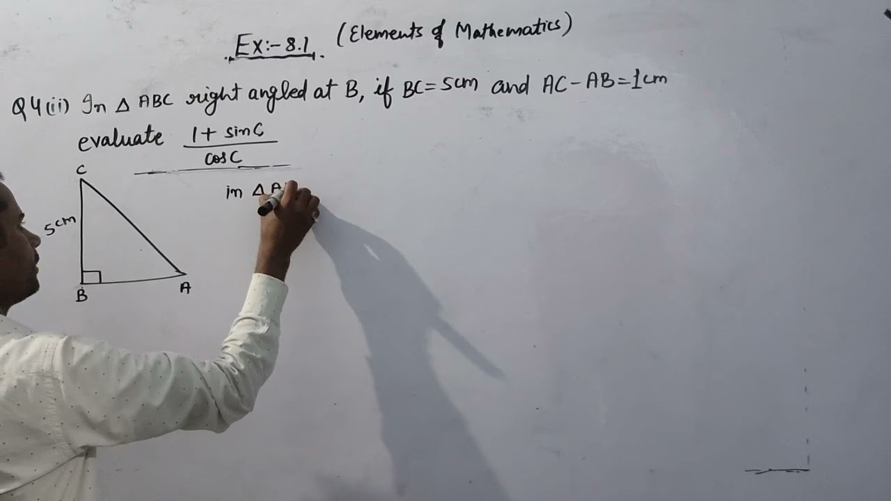 Trigonometry CLASS 10 EX. 8.1 Q4 (i) and (ii) ( elements of mathematics) part 2