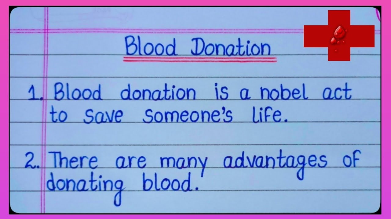 10 Lines On Blood Donation/ Essay On Blood Donation/Blood Donation Essay/World Blood Donor Day Essay