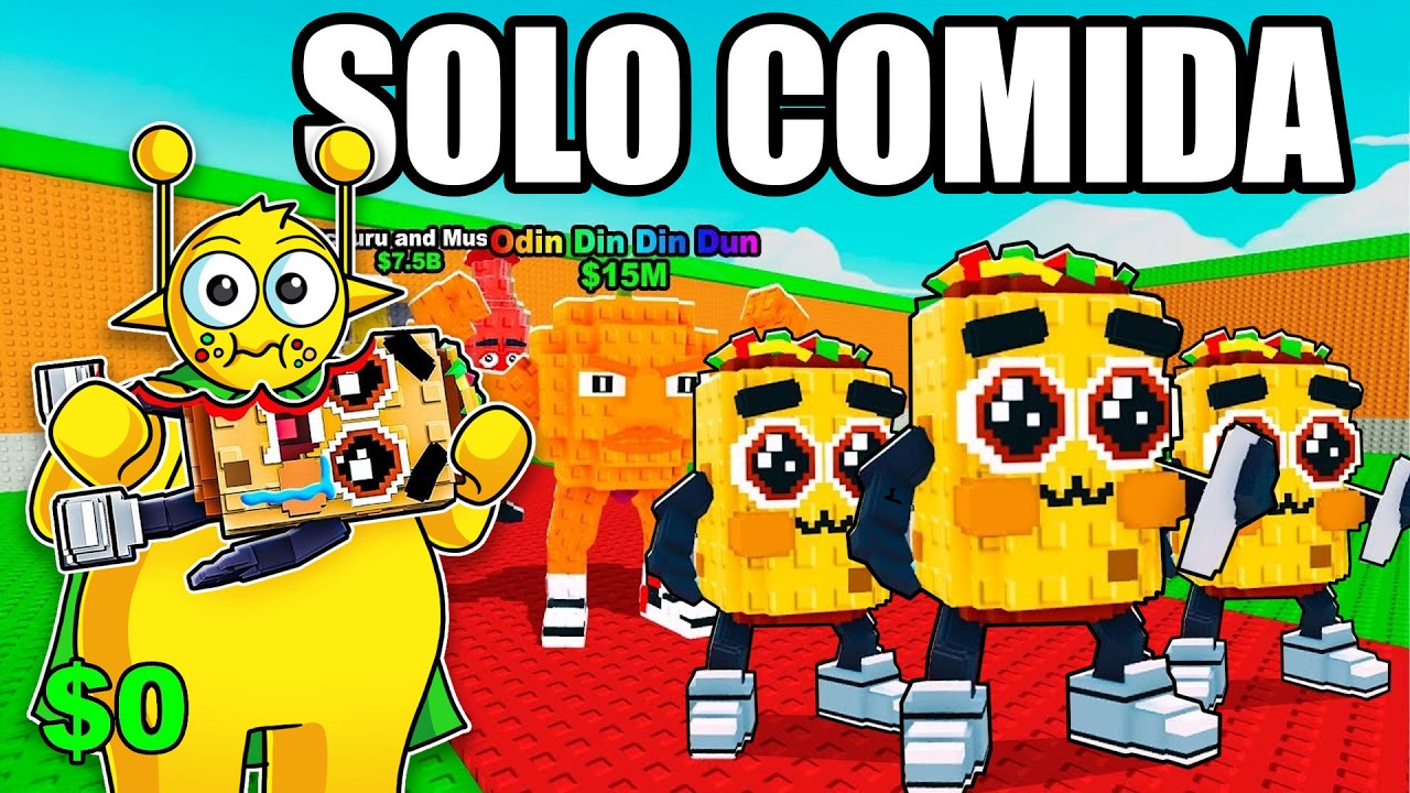 DE 0 a 100 TRILLONES solo COMIENDO BRAINROTS en Steal A Brainrot!