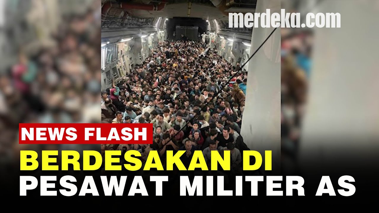 Rakyat Afghanistan Berdesakan di Pesawat Militer AS, Selamatkan Diri ke Qatar