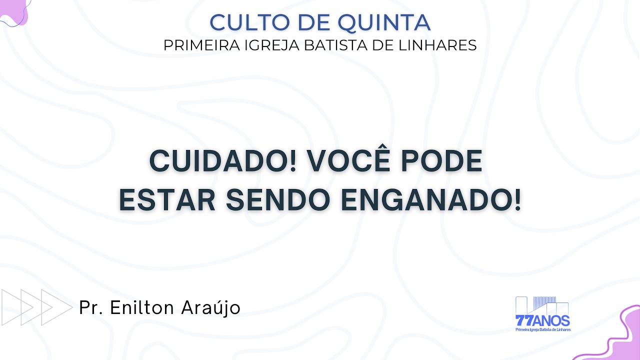 CULTO DE QUINTA | 26/02/2026 | CUIDADO! VOCÊ PODE ESTAR SENDO ENGANADO!
