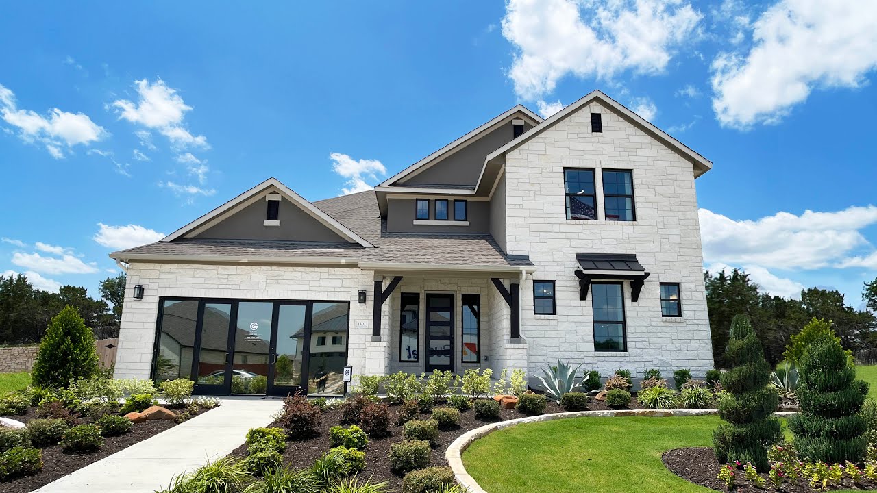 4500+ sq ft Kennedy plan built by GFO Homes in Georgetown, TX | Heights at San Gabriel