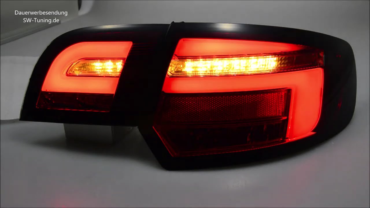 SWCeli LED R&uuml;ckleuchten passend f&uuml;r A3 8PA 03-08 Sportback Lightbar Wischblinker red/smoke SWTuning