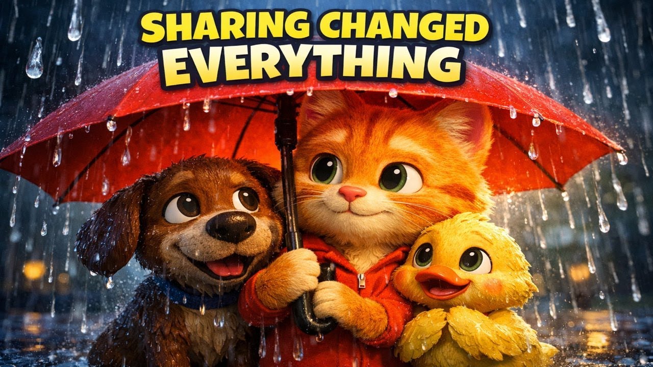 The Rain Was Cold… But Sharing Was Warm 🌧️ | Kids Story About Sharing