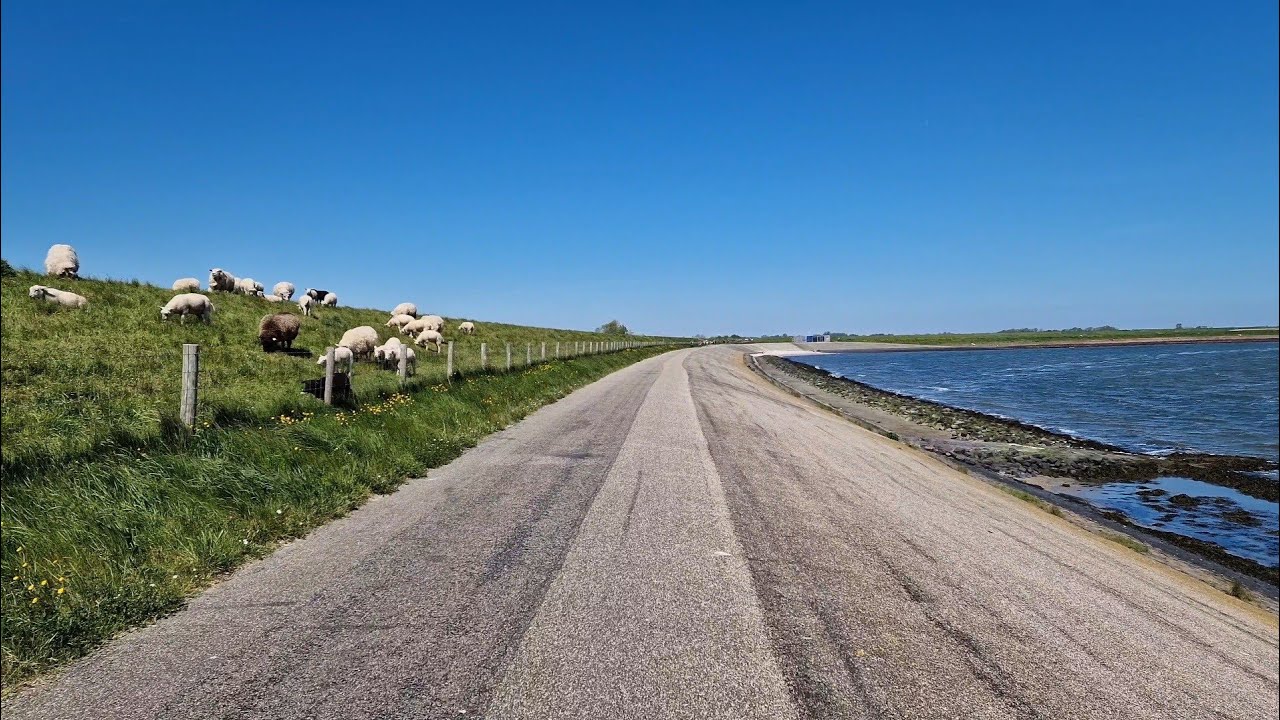 Texel op de fiets. Oudeschild naar Zandkes. hometrainer fahrrad virtual bike ride