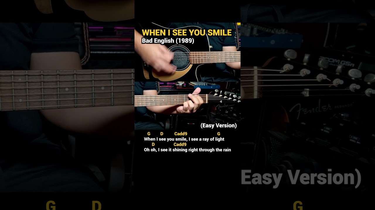 When I See You Smile - Bad English (1989) - Easy Guitar Chords Tutorial with Lyrics Part 2 SHORTS