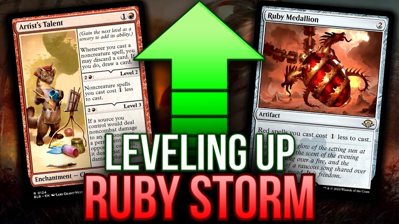 LEVELING UP MODERN STORM! Artist's Talent in Temur Ruby Storm Combo | Magic: The Gathering MTG BLB