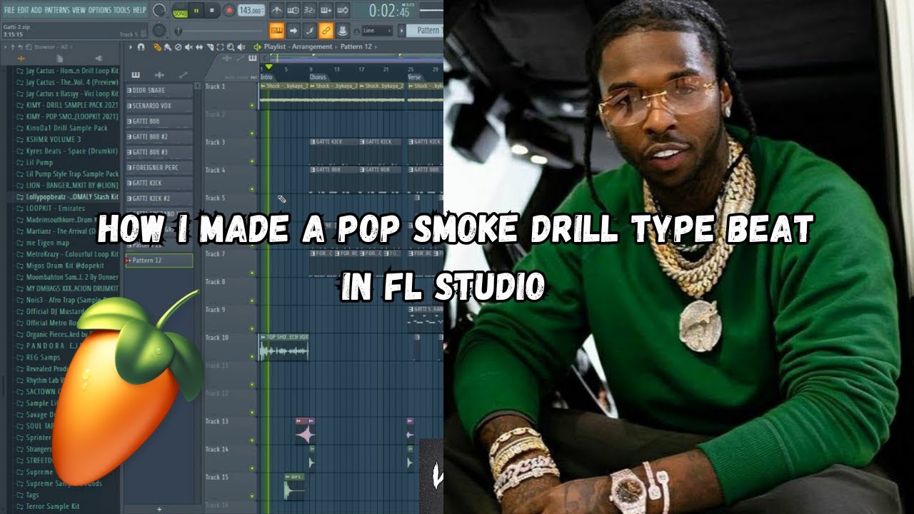 How I Made A Pop Smoke Drill Type Beat ''Gatti'' 2023 In Fl Studio 20 [No Commentary]