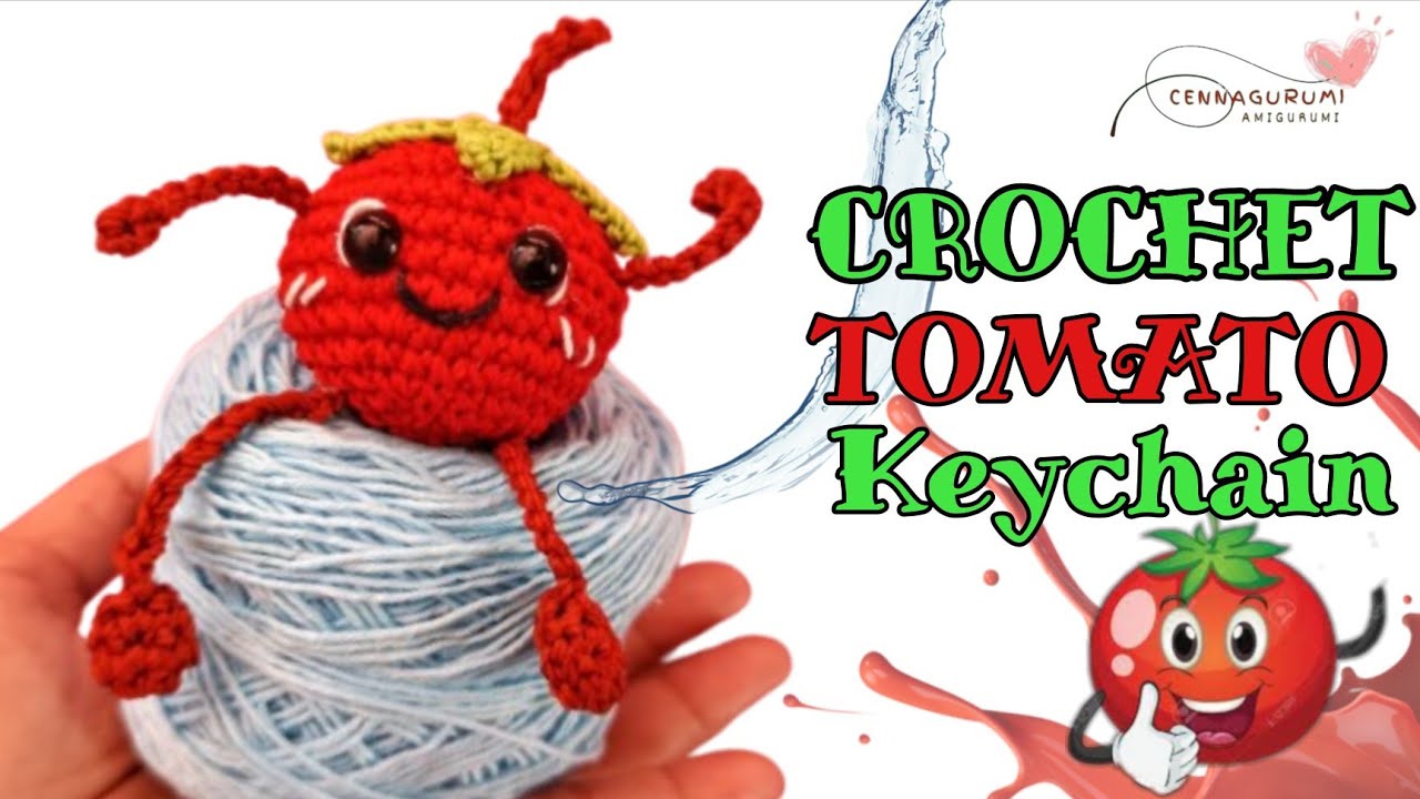🍅 Crochet Fruit & Vegetables Tutorial 🍅 Viral Crochet Tomato Keychain Tutorial