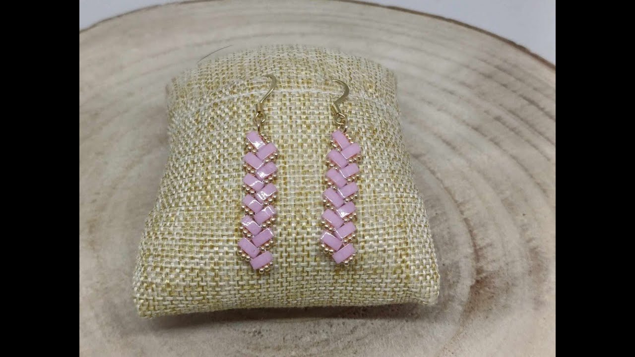 Tuto boucles d'oreilles chevron perles miyuki half tila