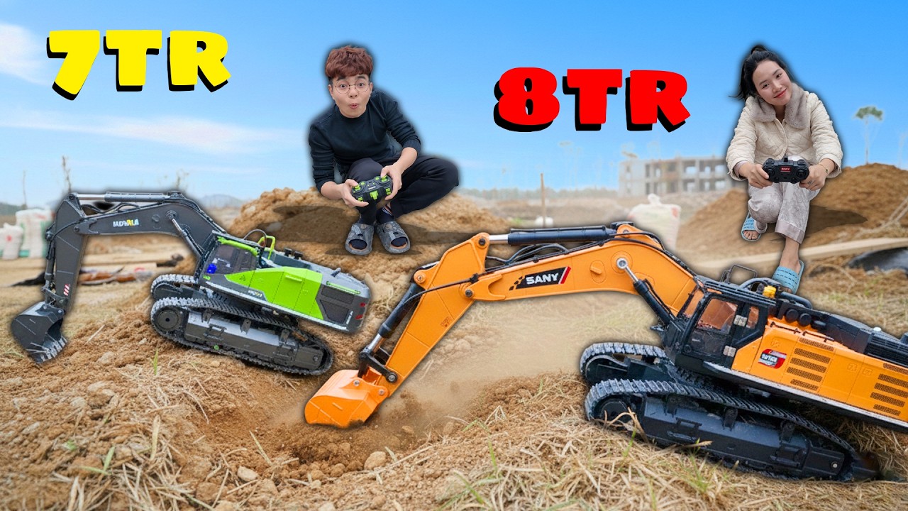 Hằng Nga Mua Chiếc Máy Xúc Máy Cẩu 8 Triệu Đấu Với Máy 7 Triệu của Thắng Tê Tê Máy Nào Xịn Hơn?
