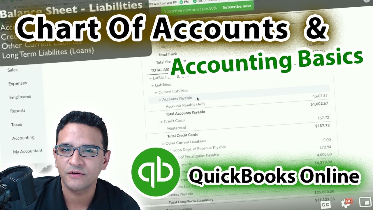 Chart of Accounts Basics in Quickbooks Online