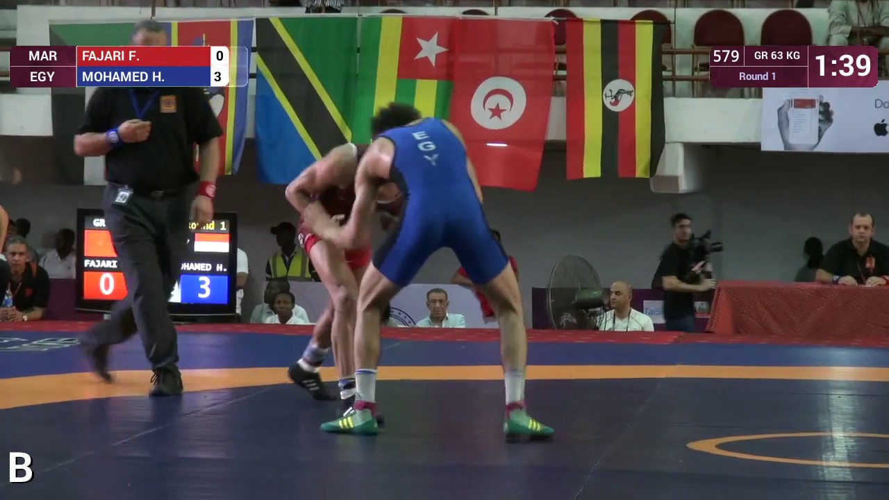 Round 1 GR - 63 kg: F. FAJARI (MAR) v. H. MOHAMED (EGY)