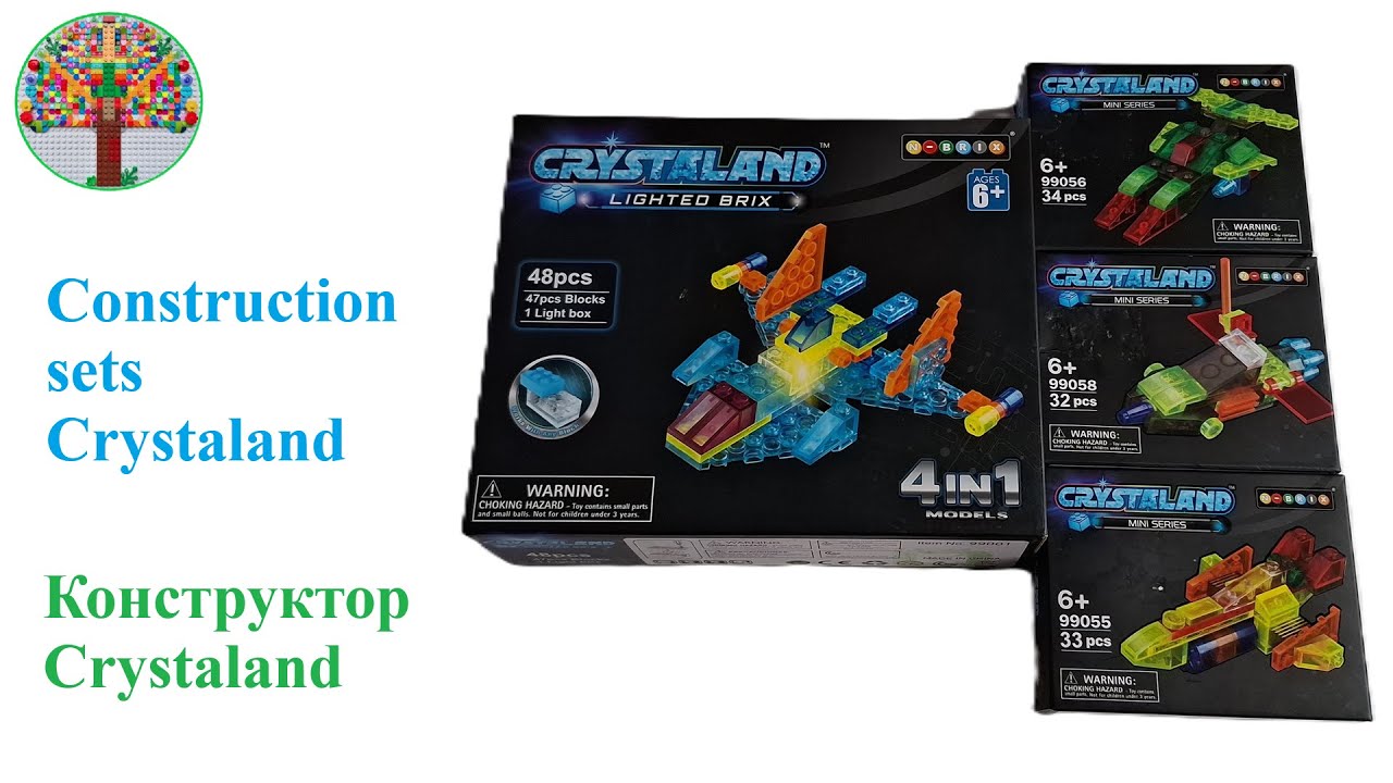 Construction set Crystaland a LEGO analogy Transparent colored building toy bricks