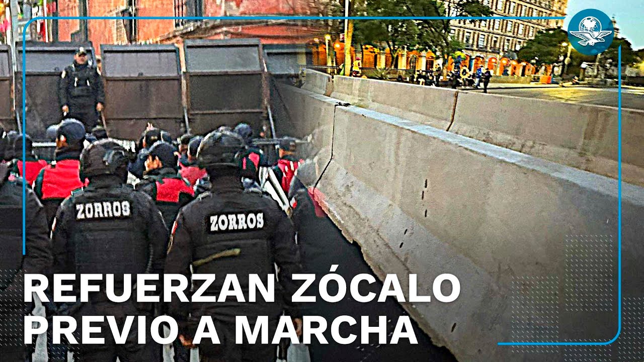 Refuerzan seguridad en el Z&oacute;calo de la CDMX; ahora colocan barricadas de concreto