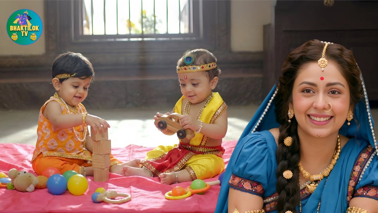 नन्हे कान्हा और नन्हे बलराम को खेलते देखकर मैया हुई खुश || Yashomati Maiya Ke Nandlala