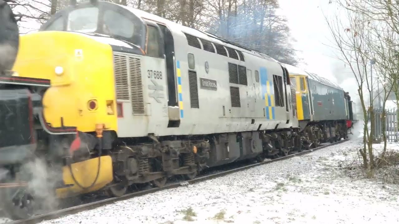 Light engine convoy in the snow 