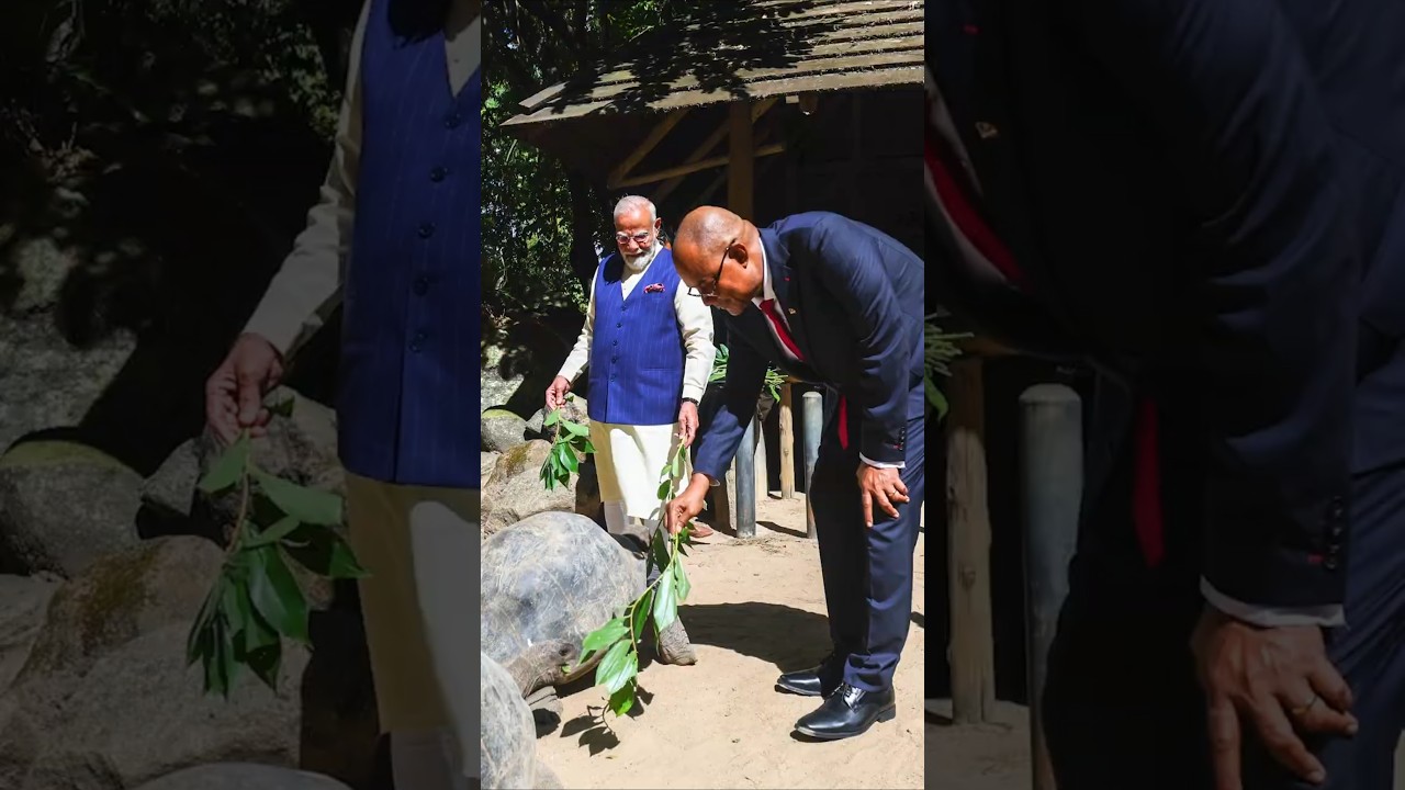 PM Modi & President Herminie visit #seychelles National Botanical Gardens | #shorts