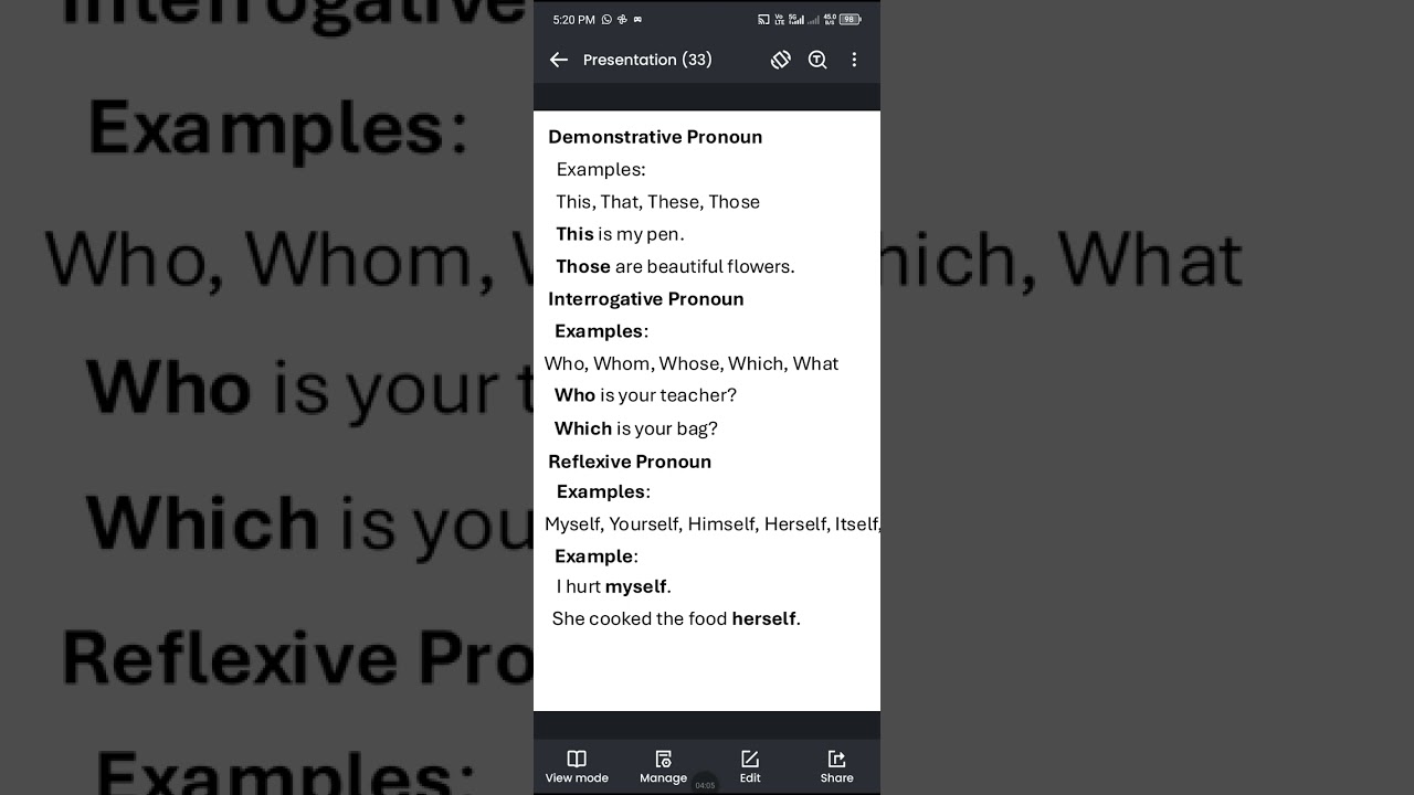 Pronoun |Types of Pronoun| part 2#ytvideo#ytstudio 