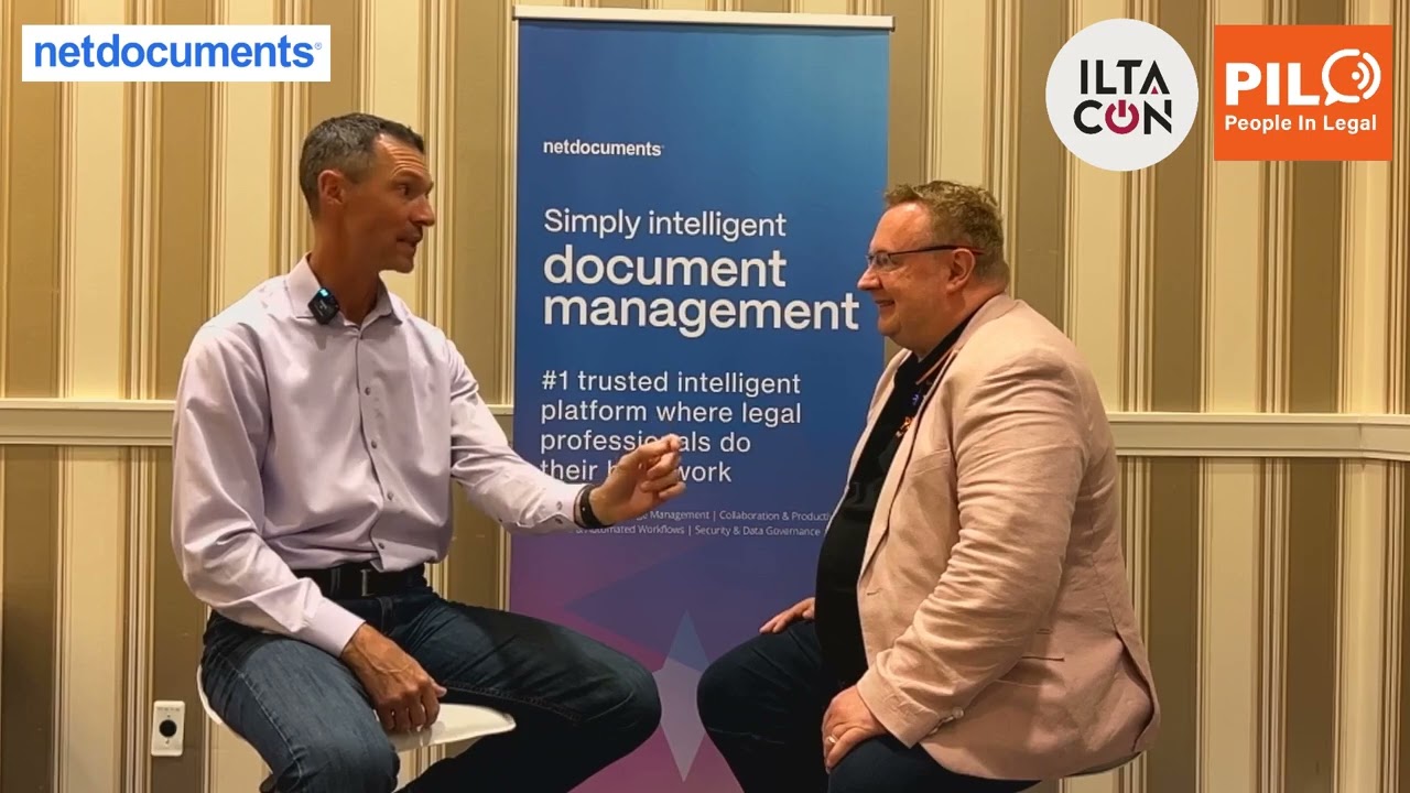 Josh Baxter, NetDocuments CEO, with “People in Legal powered by Novum Global” at ILTACON 2025