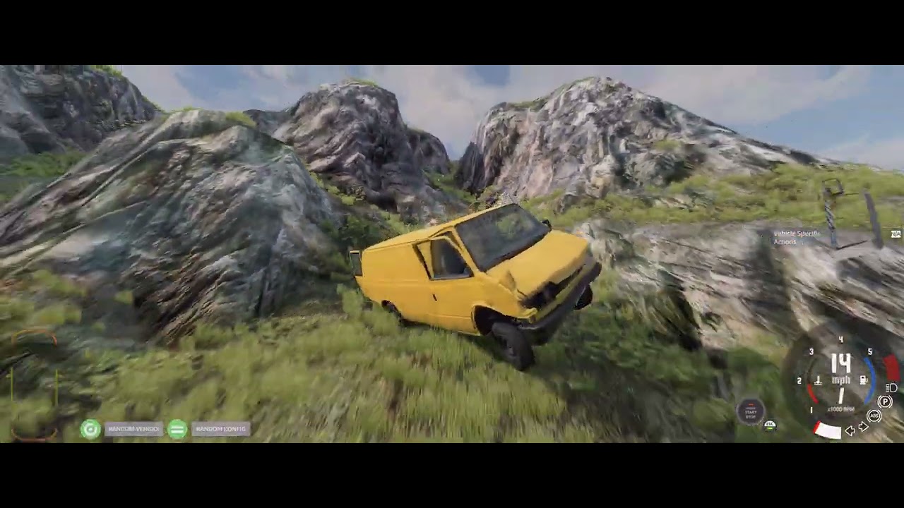 спуск с горы в BeamNG.drive. часть 3.