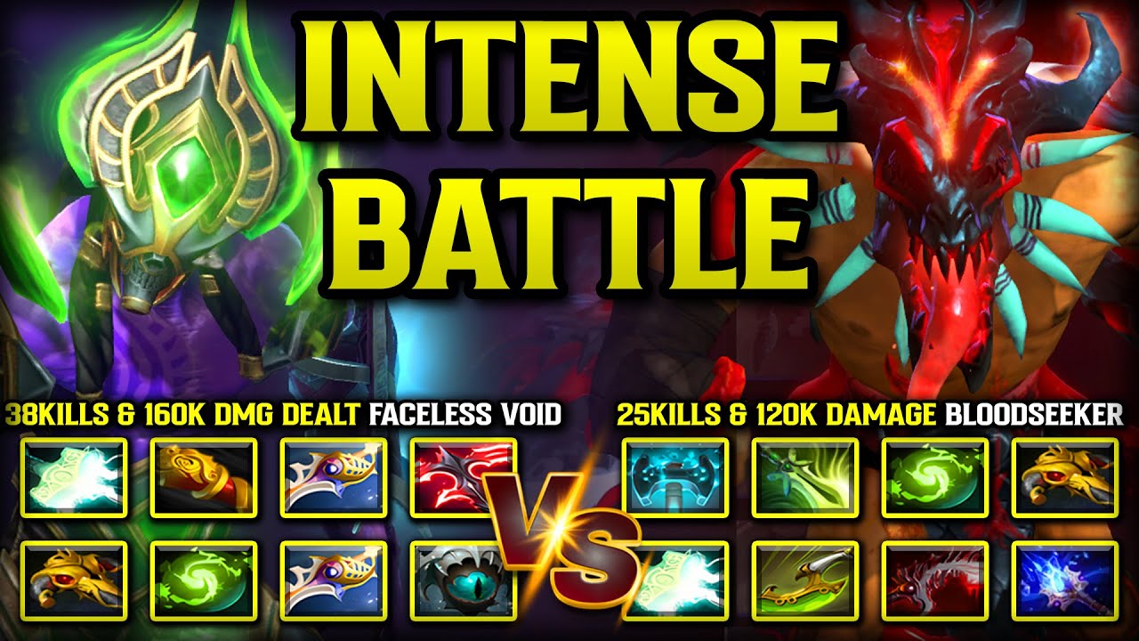 INTENSE LATE GAME BATTLE | 38KILLS & 160K DMG Faceless Void Vs. 25KILLS & 120K DMG Bloodseeker DOTA2