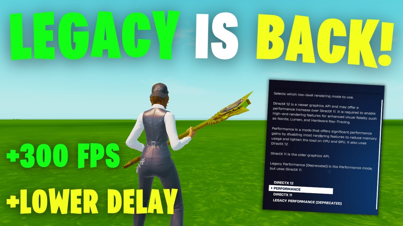 Как вернуть старый режим производительности в Fortnite (Глава 7) *ОГРОМНЫЙ ПРИРОСТ FPS* Скрытый с...