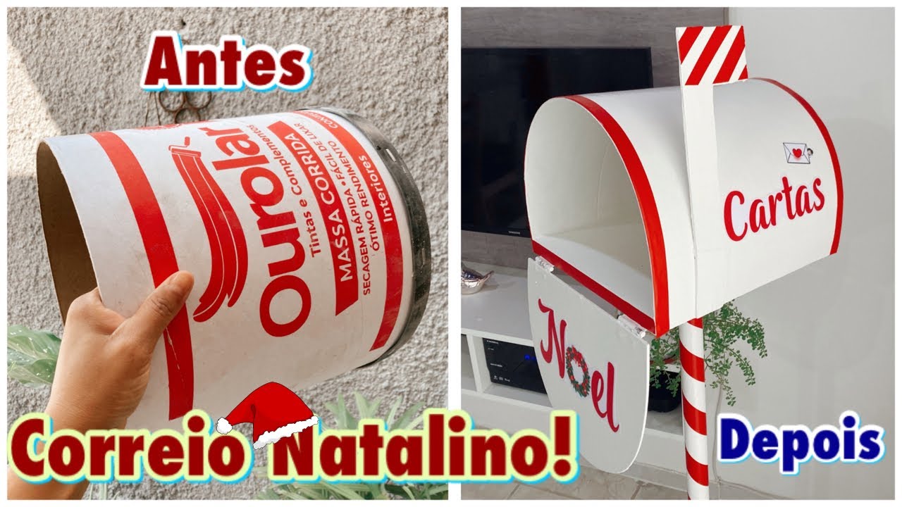 DIY - CAIXA DE CORREIO NATALINA DO PAPAI NOEL | FAÇA VOCÊ MESMO PASSO A PASSO | ESPECIAL DE NATAL