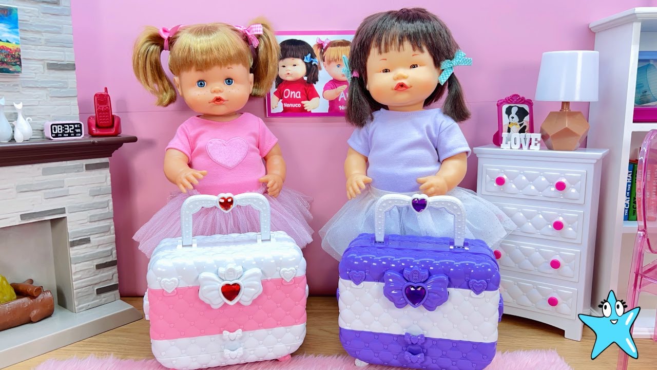 ANI y ONA Fiesta de Pijamas Maletas ROSA vs LILA V&iacute;deos para ni&ntilde;os y ni&ntilde;as