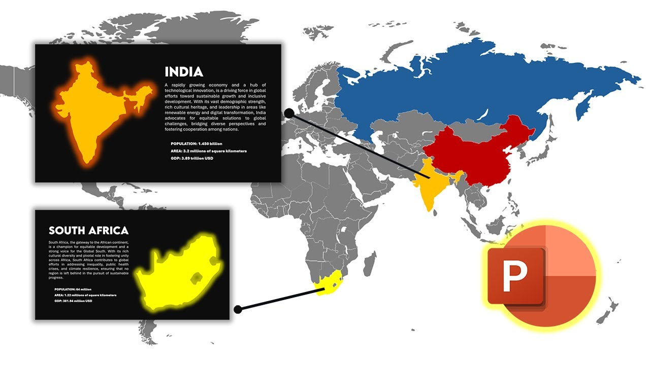 COOL IDEA! How to Create GLOWING Smooth Map Animation in PowerPoint