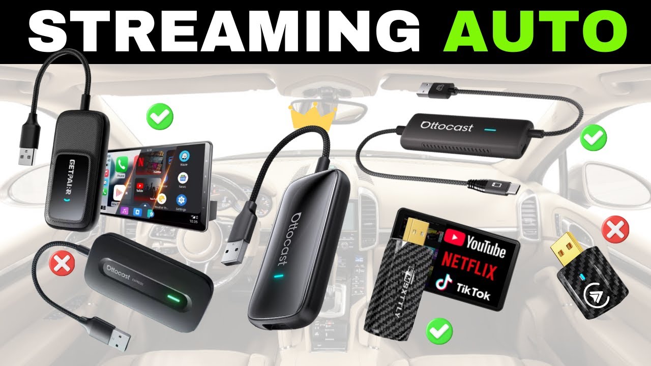 📺Netflix & YouTube en Voiture !🚗 7 Meilleurs Adaptateurs CarPlay & Android Auto Sans Fil (Streaming)