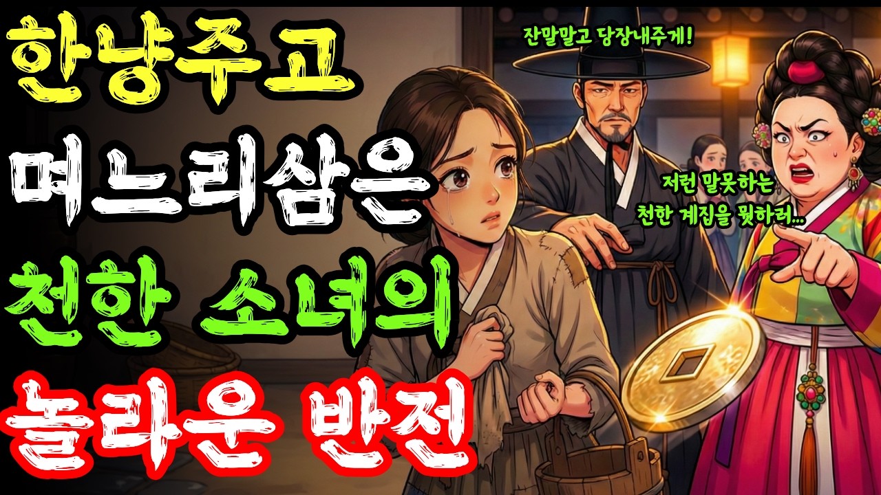 말못하는 천한 기생집 노비 소녀를 한 냥에 사서 며느리 삼은 시아버지의 놀라운 이유와 며느리의 충격 반전 천재성 | 야담 | 오디오북 | 옛날이야기 | 조선시대 | 시아버지 |