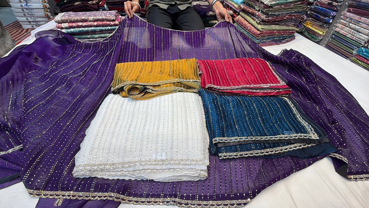 Chickpet Bangalore wholesale designer sarees||Single saree courier available