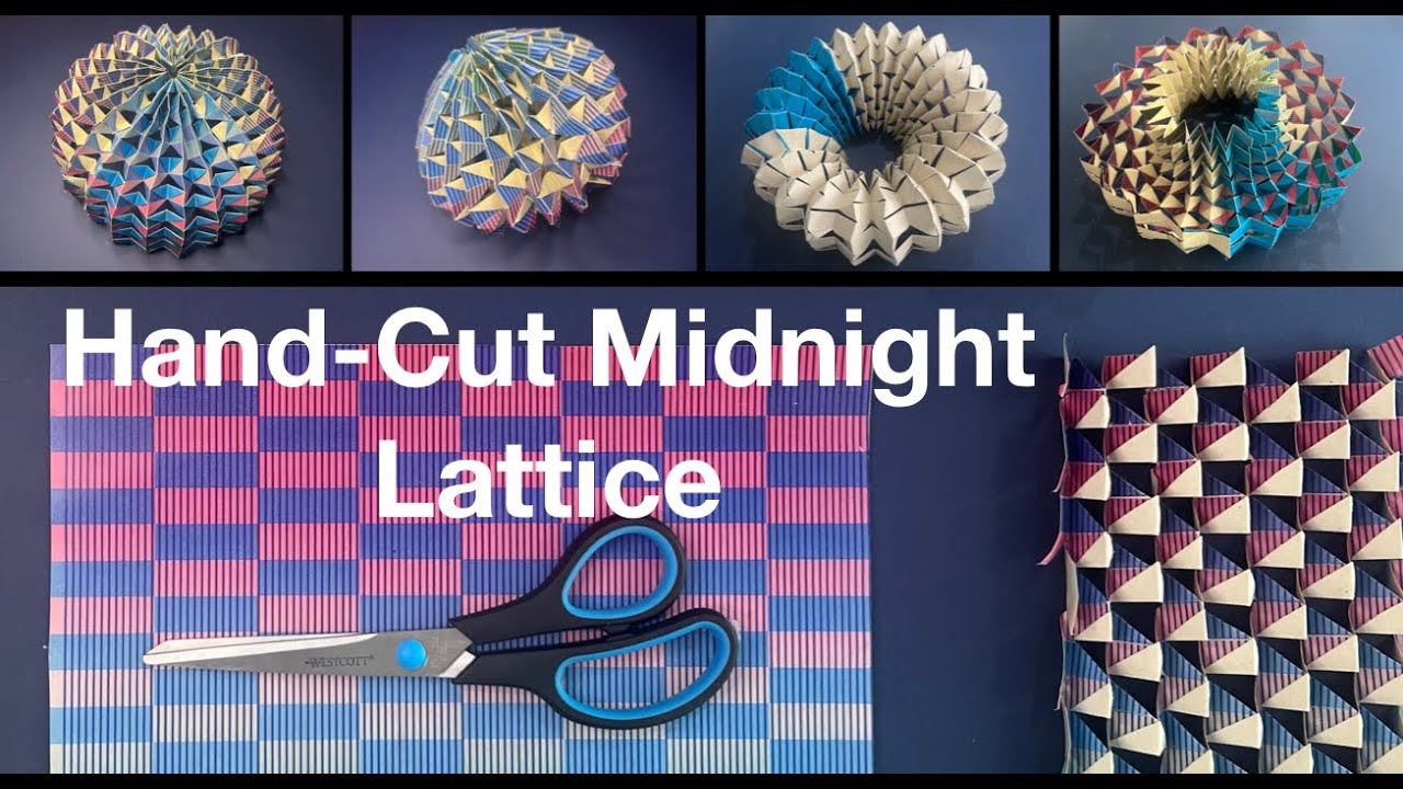 Hand Cut Midnight Lattice Kirigami Form