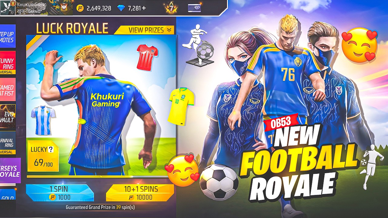 Claim New Football Royale 🥳 - OB53 Patch Update / FF X GINTAMA / FF NEW EVENT TODAY