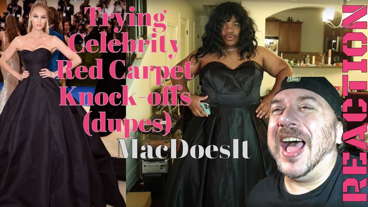 Gay Reacts to MacDoesIt Trying Celebrity Red Carpet Knock-offs (dupes) Reaction / 