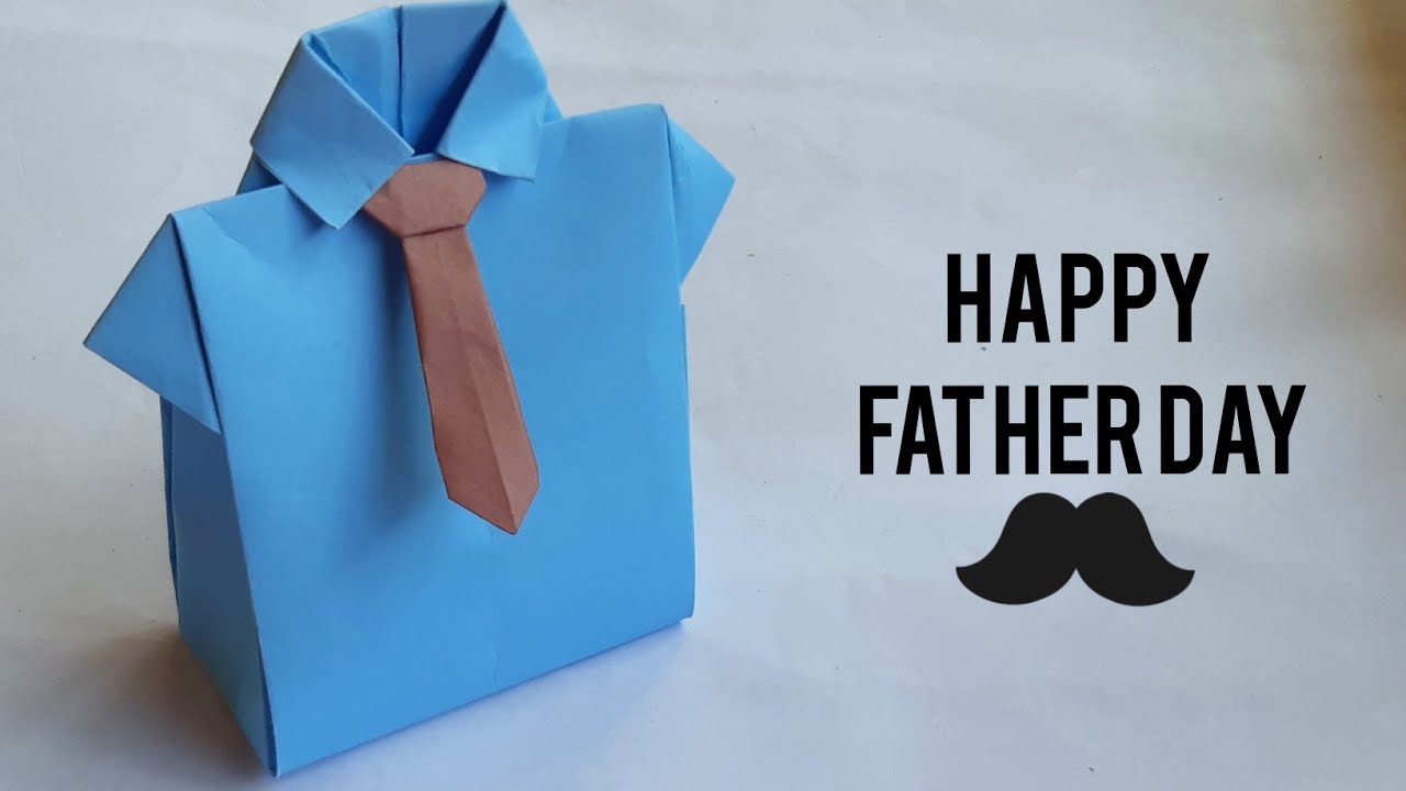 DIY Father Day Special Gift Idea🎁|| Origami paper shirt craft || Homemade easy father day craft 2021