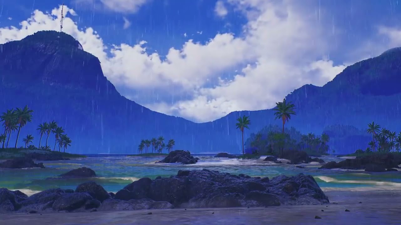 Soothing Ocean Waves with Rain and Thunder | Sleep Faster Tonight