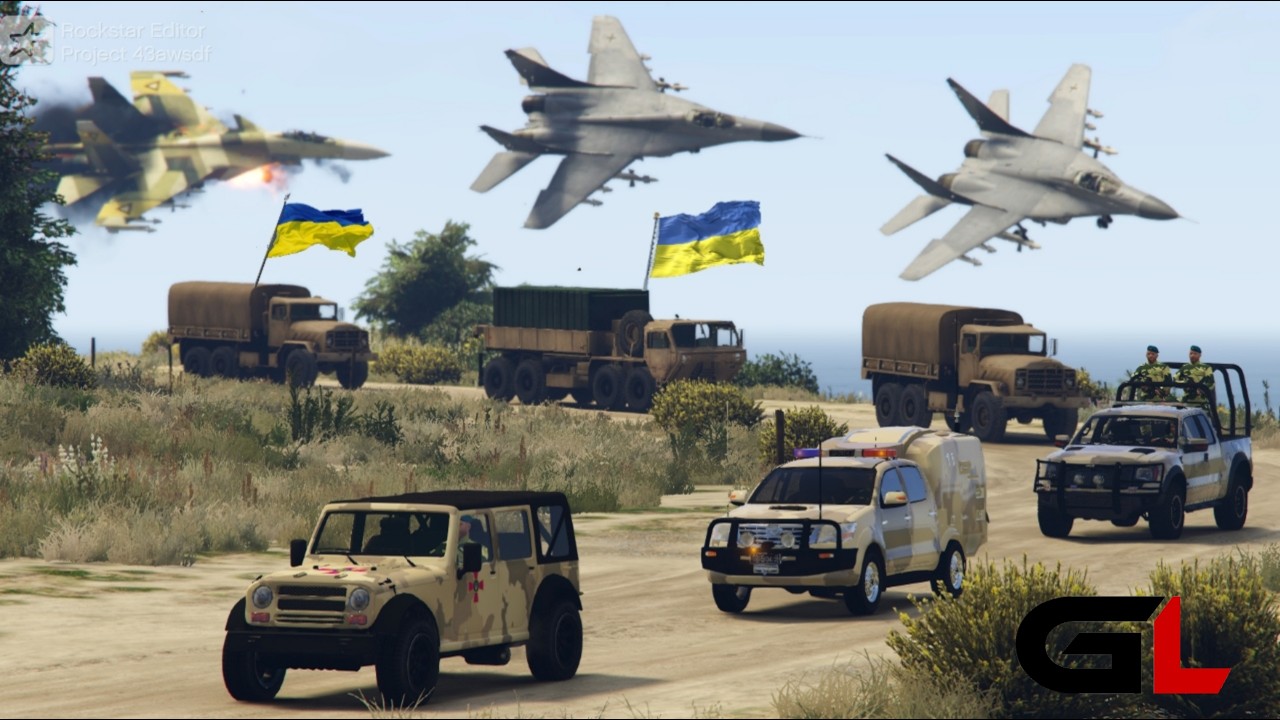 Air Attack on Military Supply Convoy - GTA 5 Simulation Gameplay