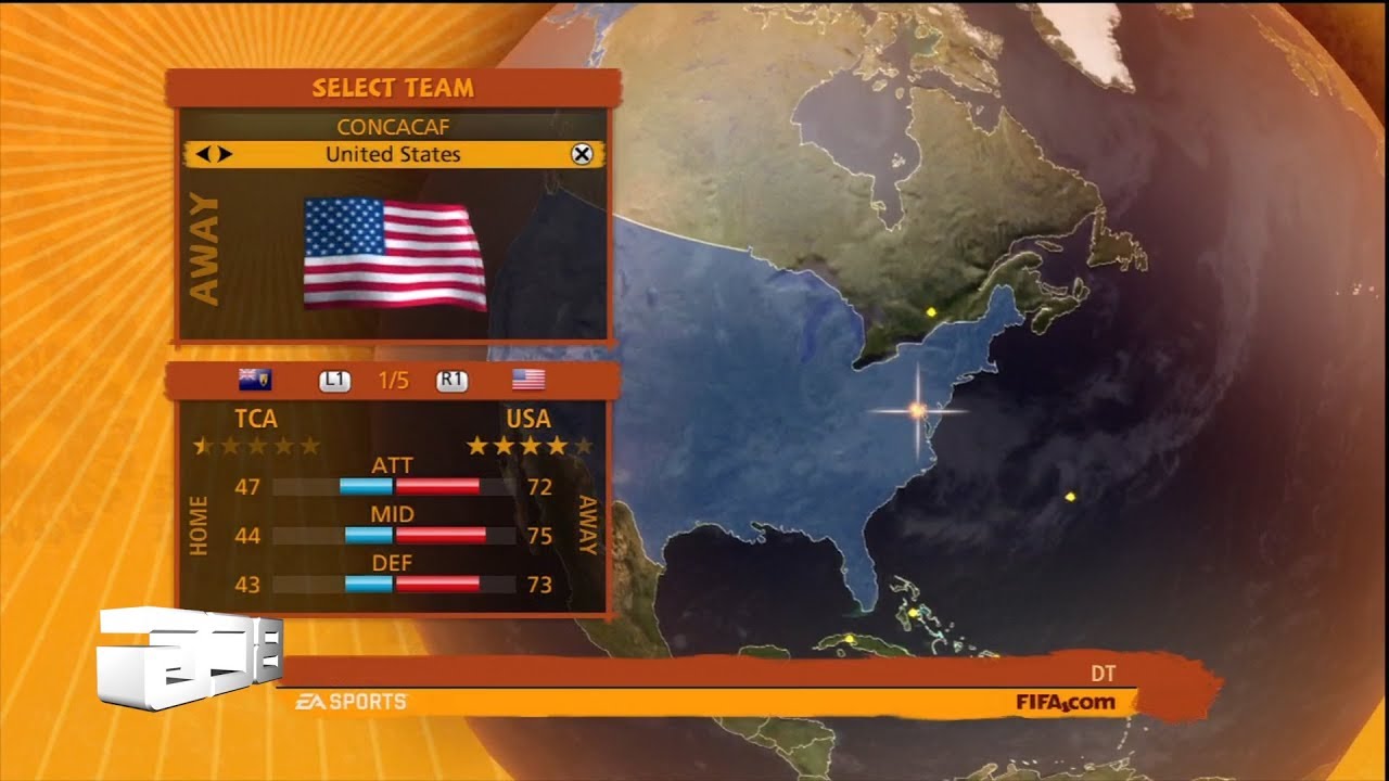 2010 FIFA World Cup South Africa PlayStation Gameplay CONCACAF Teams Ratings & Kits