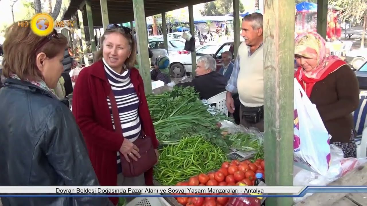 Doyran Beldesi Doğasında Pazar Alanı ve Sosyal Yaşam Manzaraları - Antalya