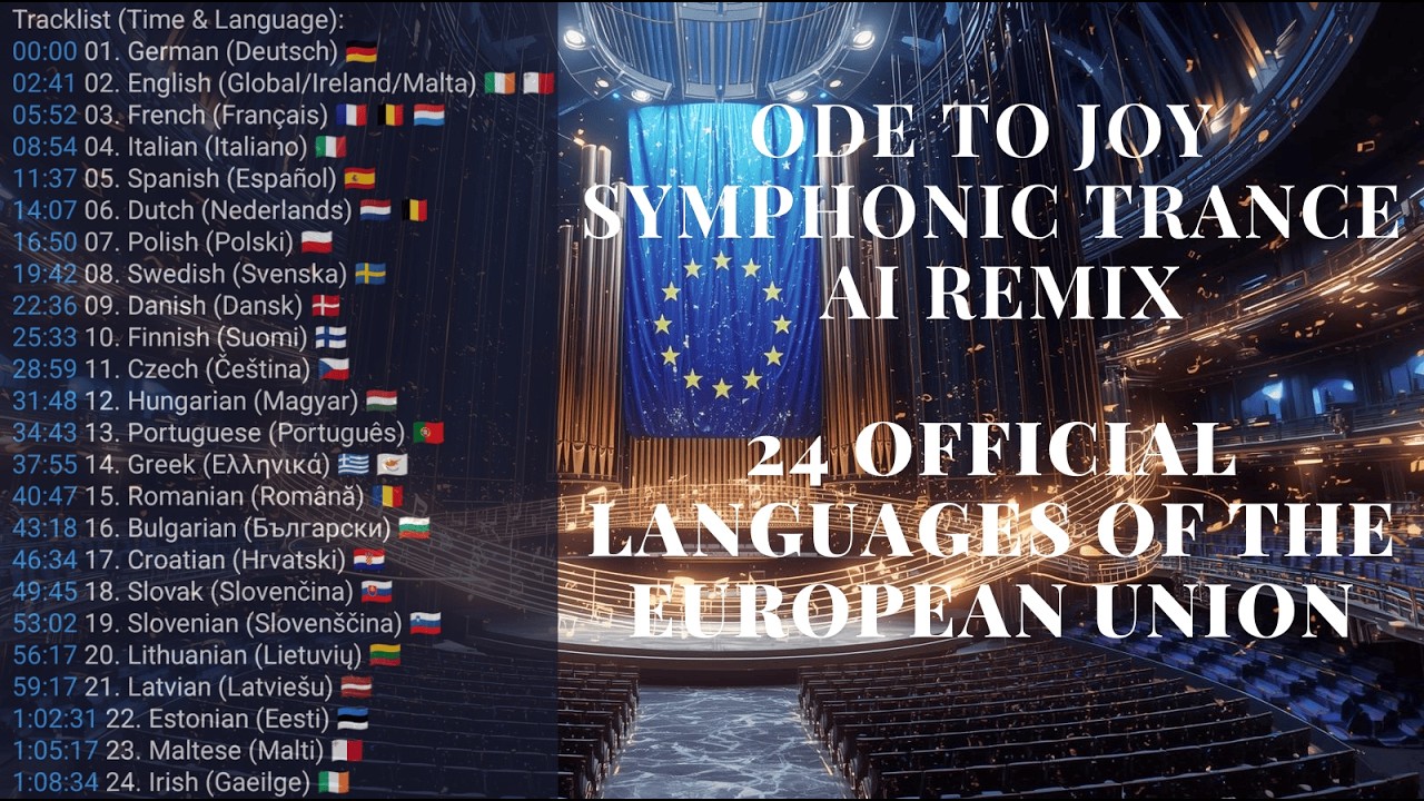24 Official Languages of the European Union | Ode to Joy Symphonic Trance AI Remix [Full Album]